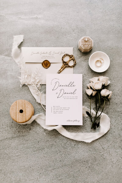 Wedding Invitation Flatlay