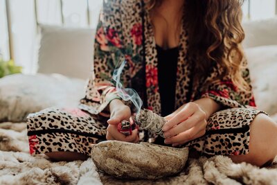 Luna Skye burning sage