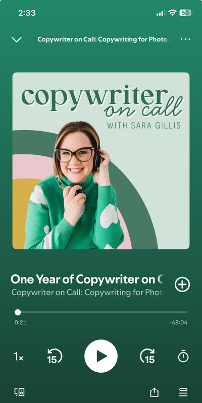 Podcast art for Copywriter on Call podcast