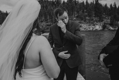A couple share an intimate kiss. 