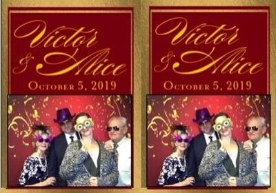 Imagine couples of all ages with fun photo booth props interacting with entertaining photo booth attendants.