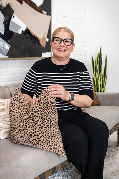 Owner  holding a pillow