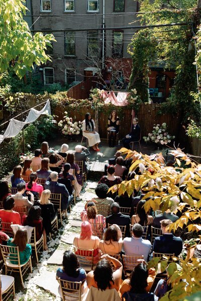 ashley reese brooklyn backyard intimate wedding featured in vogue