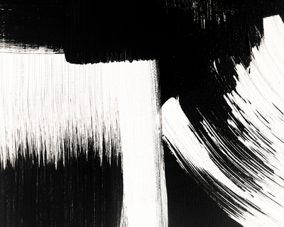 black and white graphics and paint strokes