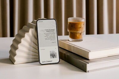 iphone mockup of custom brand and web design for photographers by Palme Design Co