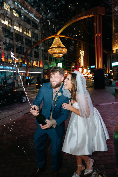 Cleveland couple pop champagne