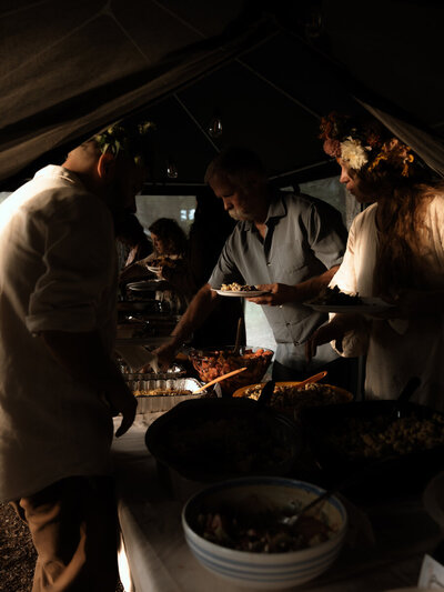 Wedding dinner in Stevenson, Washington