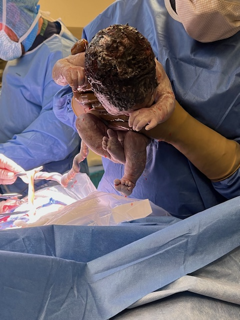 Newborn via c-section