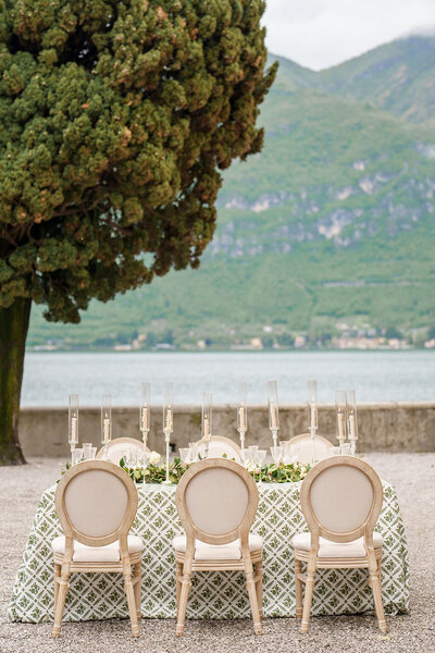 picture of bridal table and chairs taken by an intimate wedding photographer San Diego