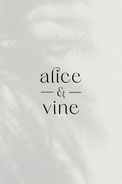 clean logo design for alice and vine brand kit