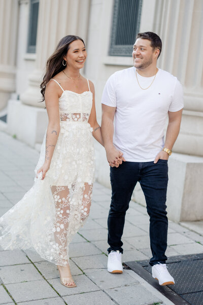 North carolina wedding photographer, bride and groom snuggling