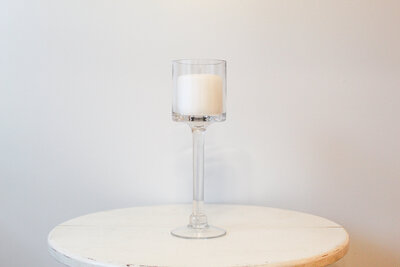 TE Inventory-Clear Glass Tall and Large Pillar Candle Holder 119