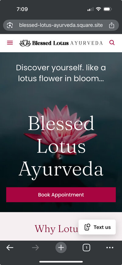 Blessed Lotus Ayurveda Website 