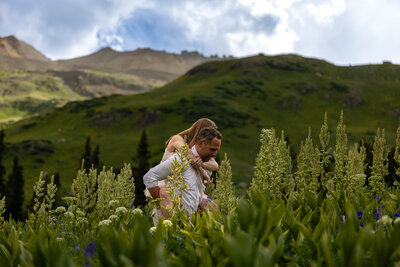 photography session in Ouray Colorado at Yankee Boy basin trail
