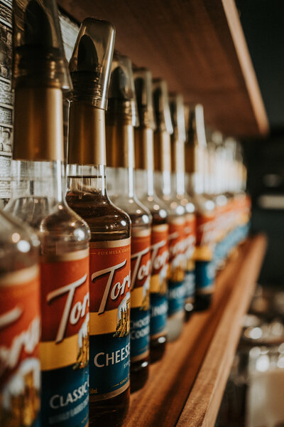 Flavor syrups at Payne, Ohio lounge