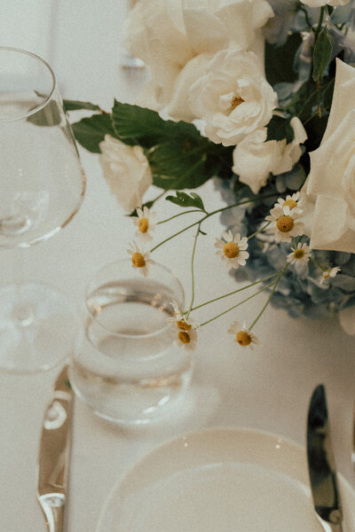 set of champagne glasses on table
