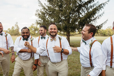 groomsmen portraits at a backyard wedding, backyard wedding, documentary wedding photographer
