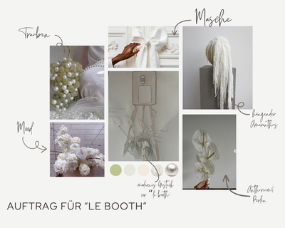 Individuelles Moodboard, gestaltet von Marlies Eberhard – kreative Hochzeitsfloristik Schweiz mit Konzept