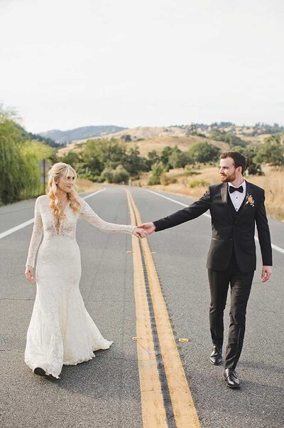 northern california vineyard wedding photo of bride and groom