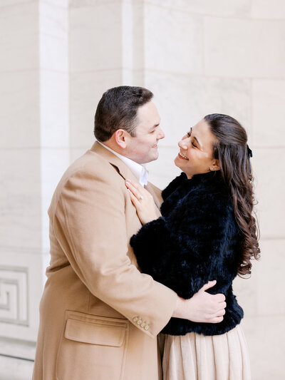couple looking toward each other