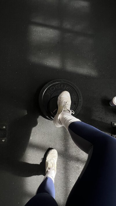 Professional brand photoshoot of Jessi demonstrating trauma-informed fitness approach