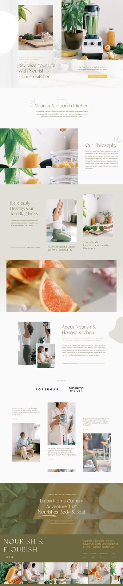 Showit website template for food bloggers