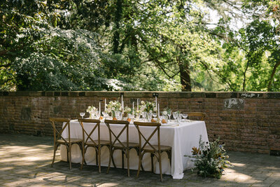 Wedding Photographer, an outdoor reception table setup for the wedding party