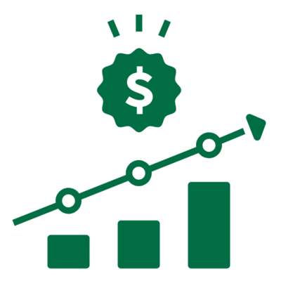 Growth icon in green