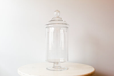 TE Inventory-Clear Glass Display Jar Tall Large with Lid 148