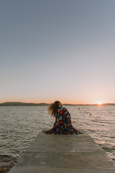 Marta Custic sitting on pier