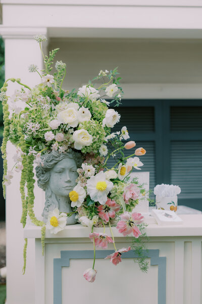 Lush wedding cake flowers for Huntsville Alabama wedding.