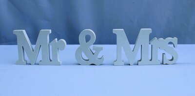 mr and mrs wedding rental signs