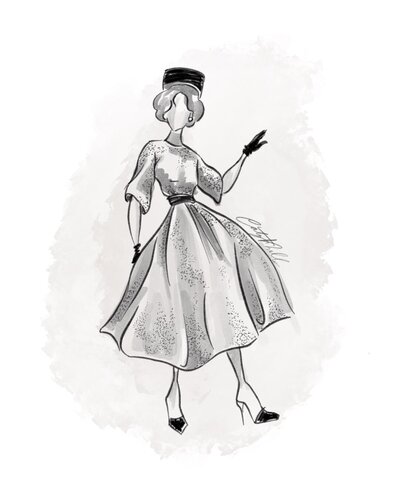 Worn In Shop Vogue 1950s Tweed Dress