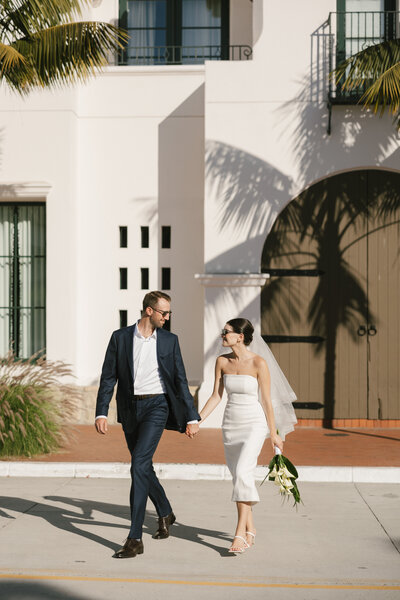 Gorgeous and modern elopement in Santa Barbara. Gorgeous photos at the Hotel Californian, Funk Zone, Santa Barbara Courthouse and Butterfly beach