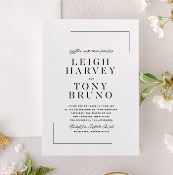 Floral Wedding Invitation Monogram