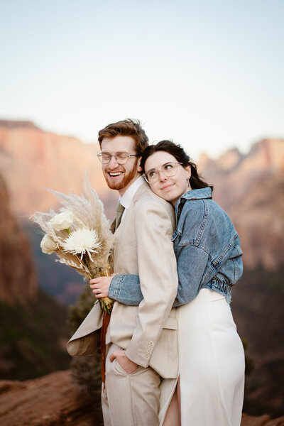 Couple elopes in Zion National Park Utah