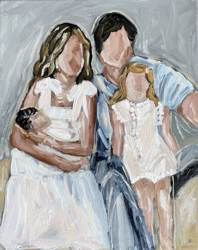 painting of family portrait by Miriam Shufelt
