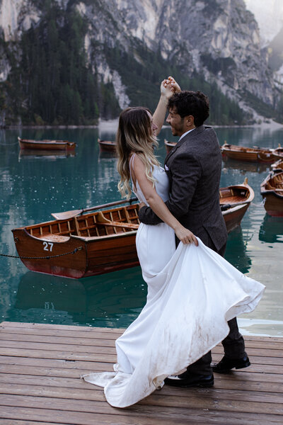 Luxury editorial bridal shot in a couture gown
