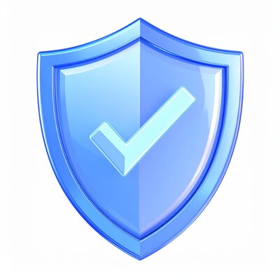 Glossy blue shield with a checkmark symbol in the center, representing protection, trust, and compliance — a visual metaphor for safeguarding dental practices through ethical and accurate billing practices.