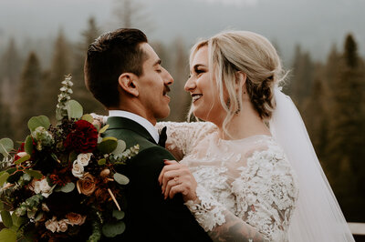 Seattle Wedding Photographer barn wedding venue - happy couple at Kelley Farms wedding