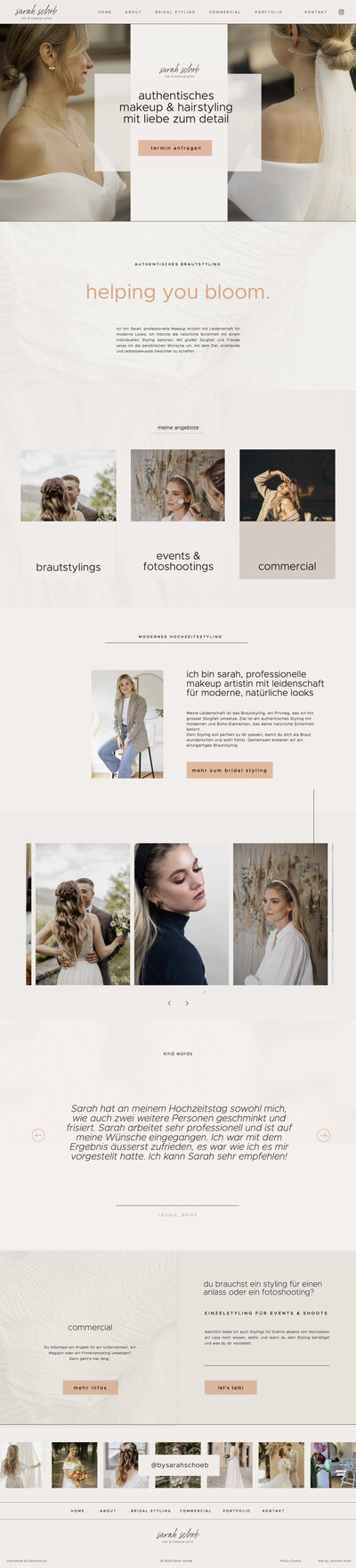 Professionelle Portfolio-Website für Visagisten und Beauty-Dienstleister.