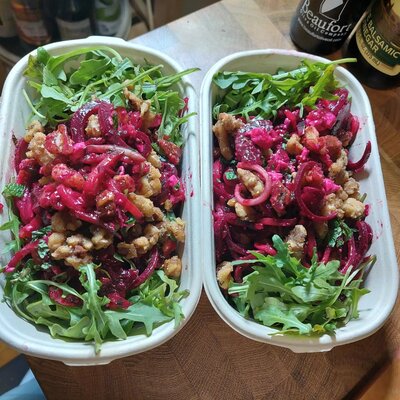 colorful meal prepped food