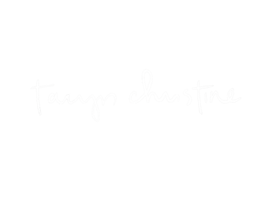 taryn  christine photography logo white handwriting
