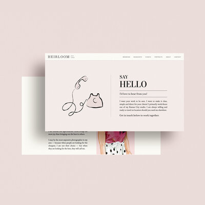 Contact page mockup