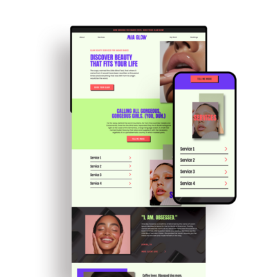 Showit website template for content creators