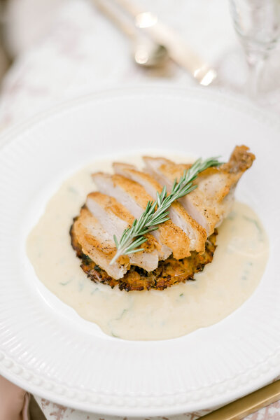 chicken sit down wedding at  Willowbrook Weddings
