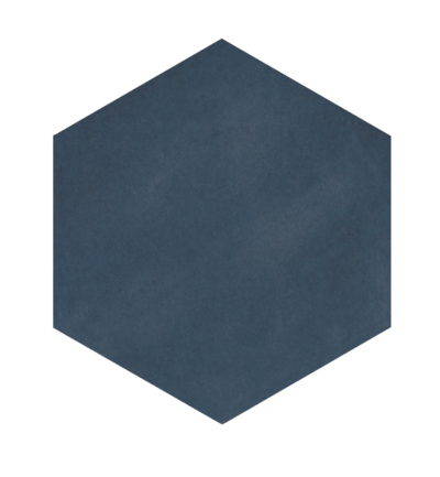 Dark blue hexagonal pool tile.