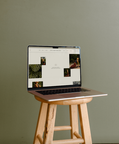 waves yoga kauai logo over black and white photo of a wave designed by studio chan