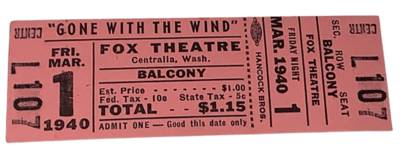 a vintage ticket stub