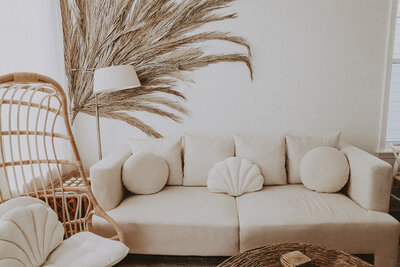 modern boho living room